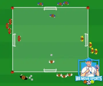 Opbouwend teambal in 4 teams