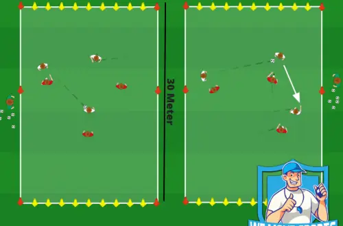Voetbal oefening