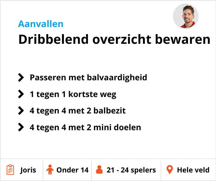 Dribbelen met voetbal