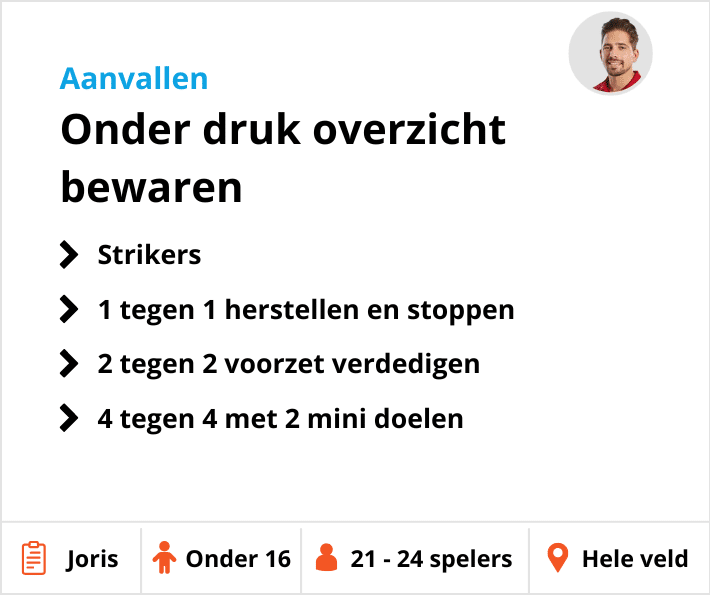 Voetbaltraining aanvallen