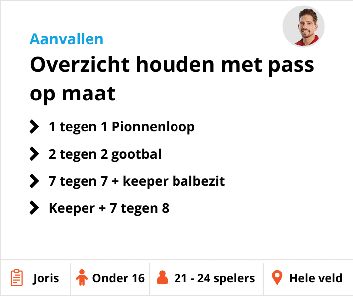 Voetbaltraining onder 16
