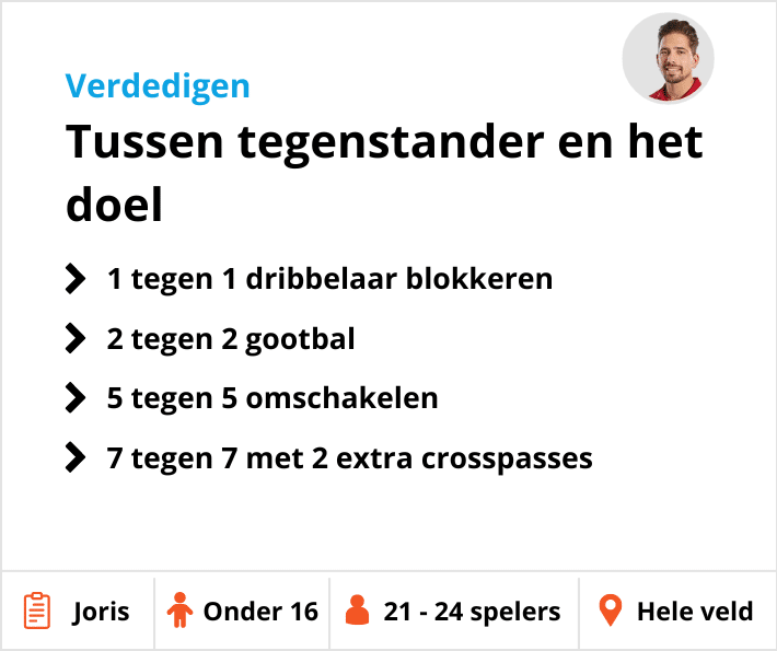 Voetbaltraining verdedigen