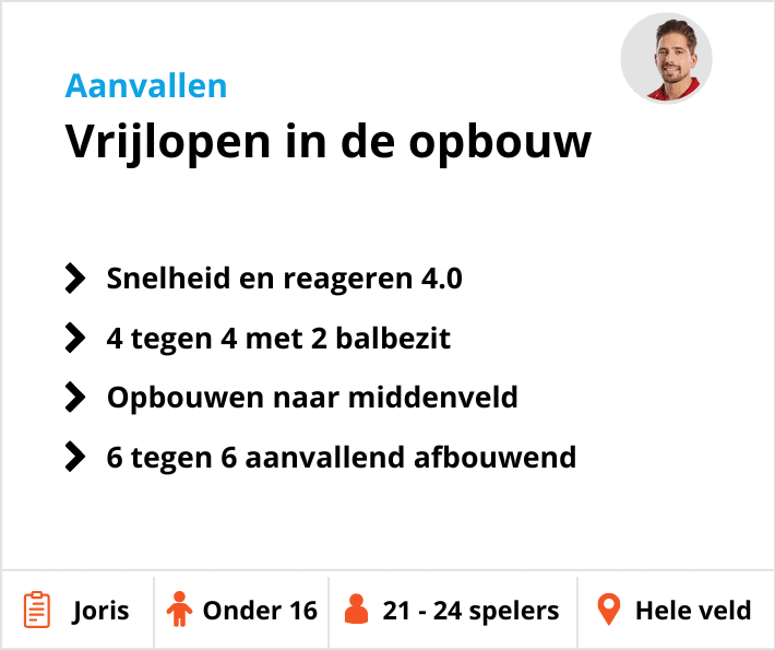 Voetbaltraining onder 16