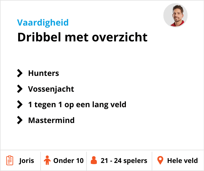 Voetbaltraining dribbelen