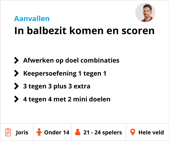 Voetbal training scoren