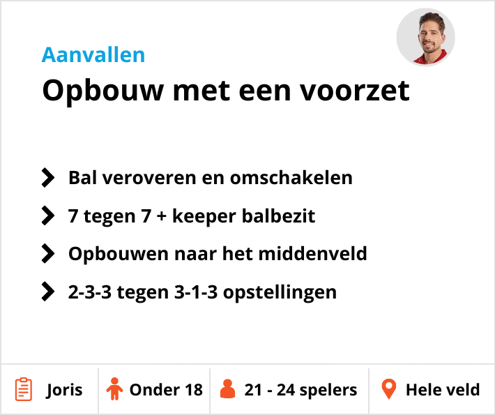 Voetbaltraining aanvallen