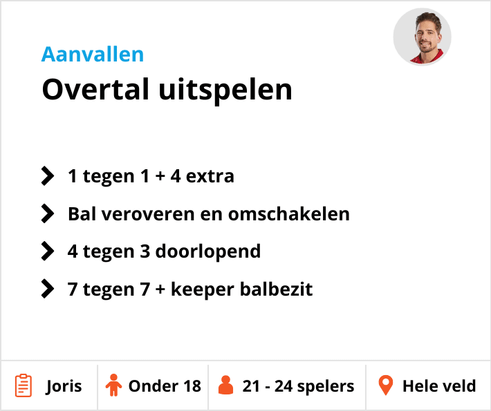 Voetbaltraining onder 18