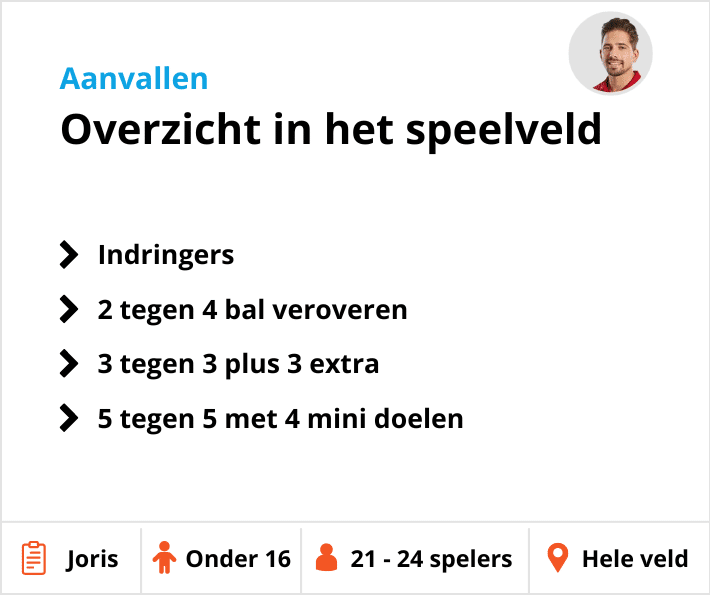 Voetbaltraining overspelen