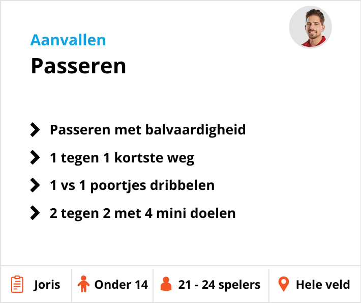 Voetbaltraining onder 14