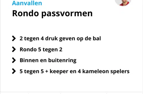 Voetbaltraining passen