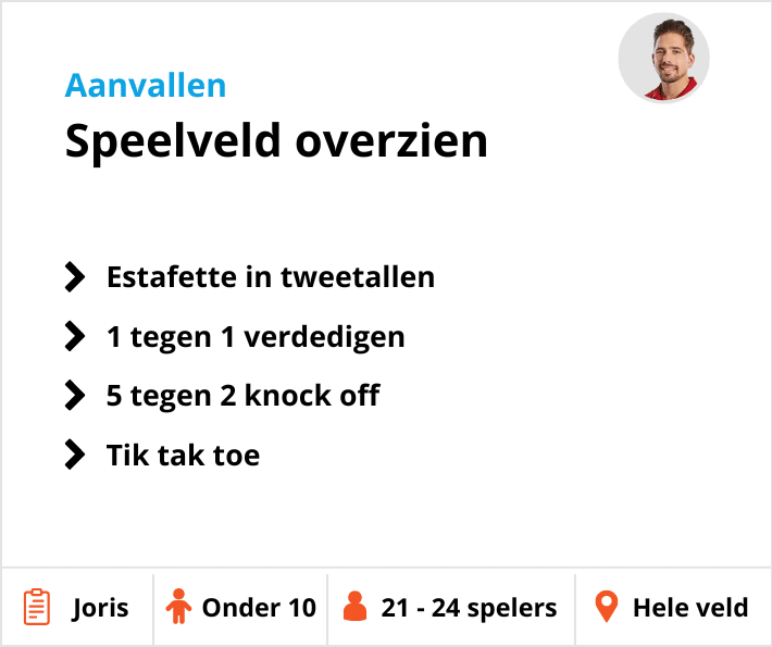 Voetbaltraining onder 10