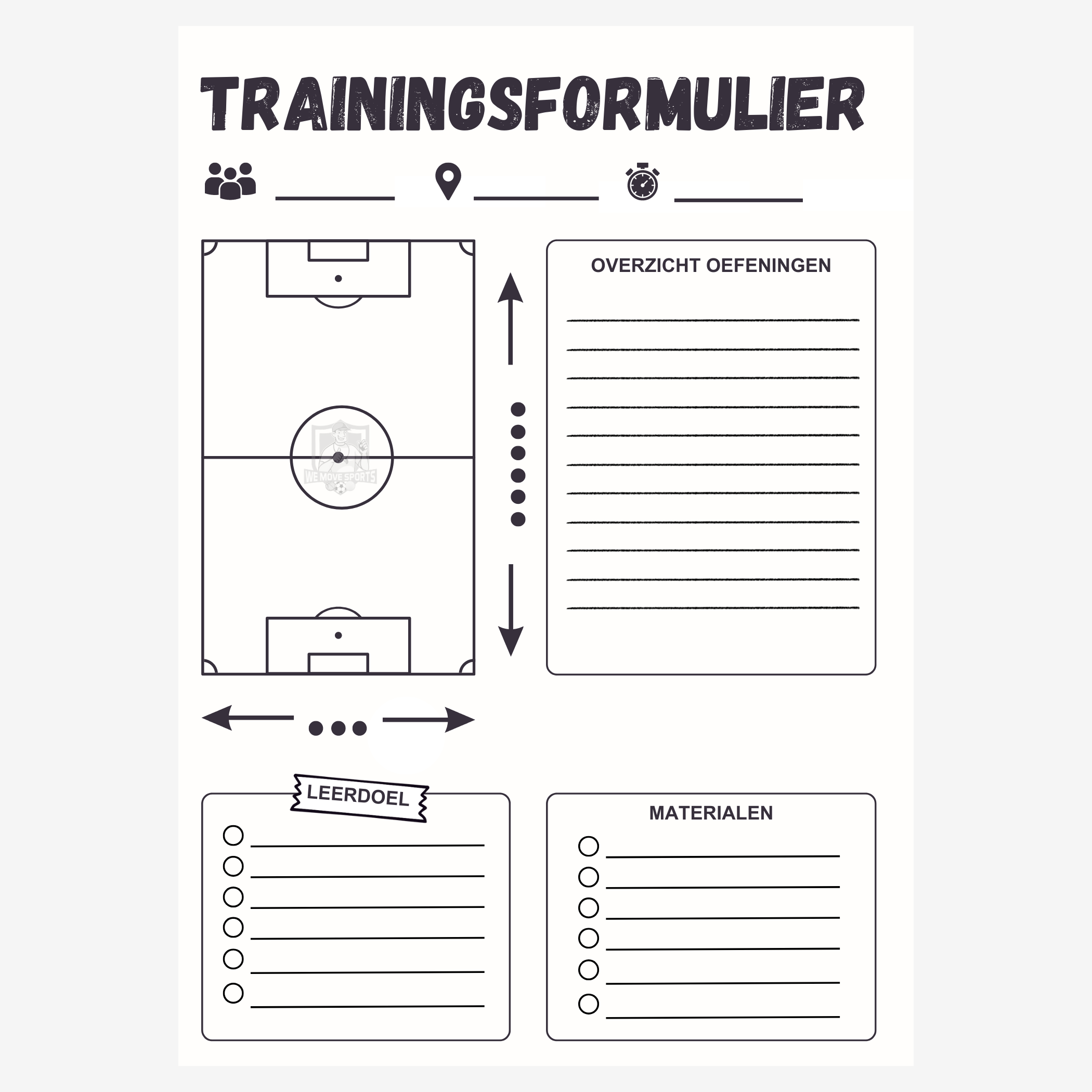 Leeg voetbal trainingsformulier - We Move Sports