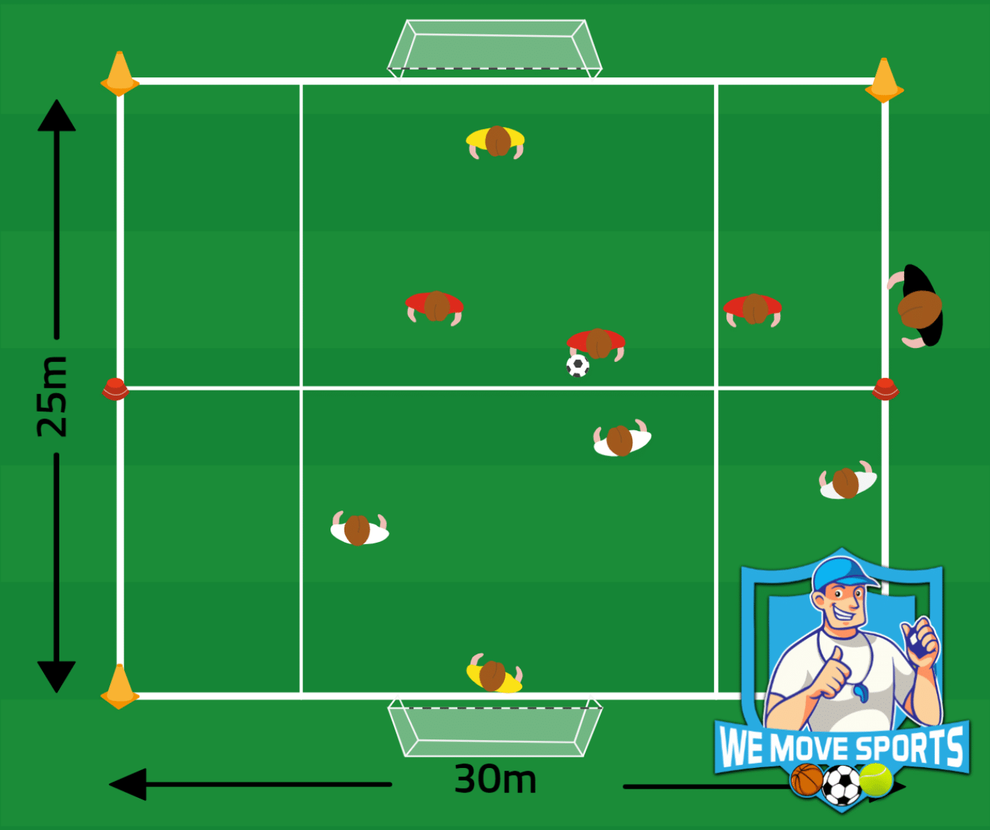 Voetbal oefeningen onder 12