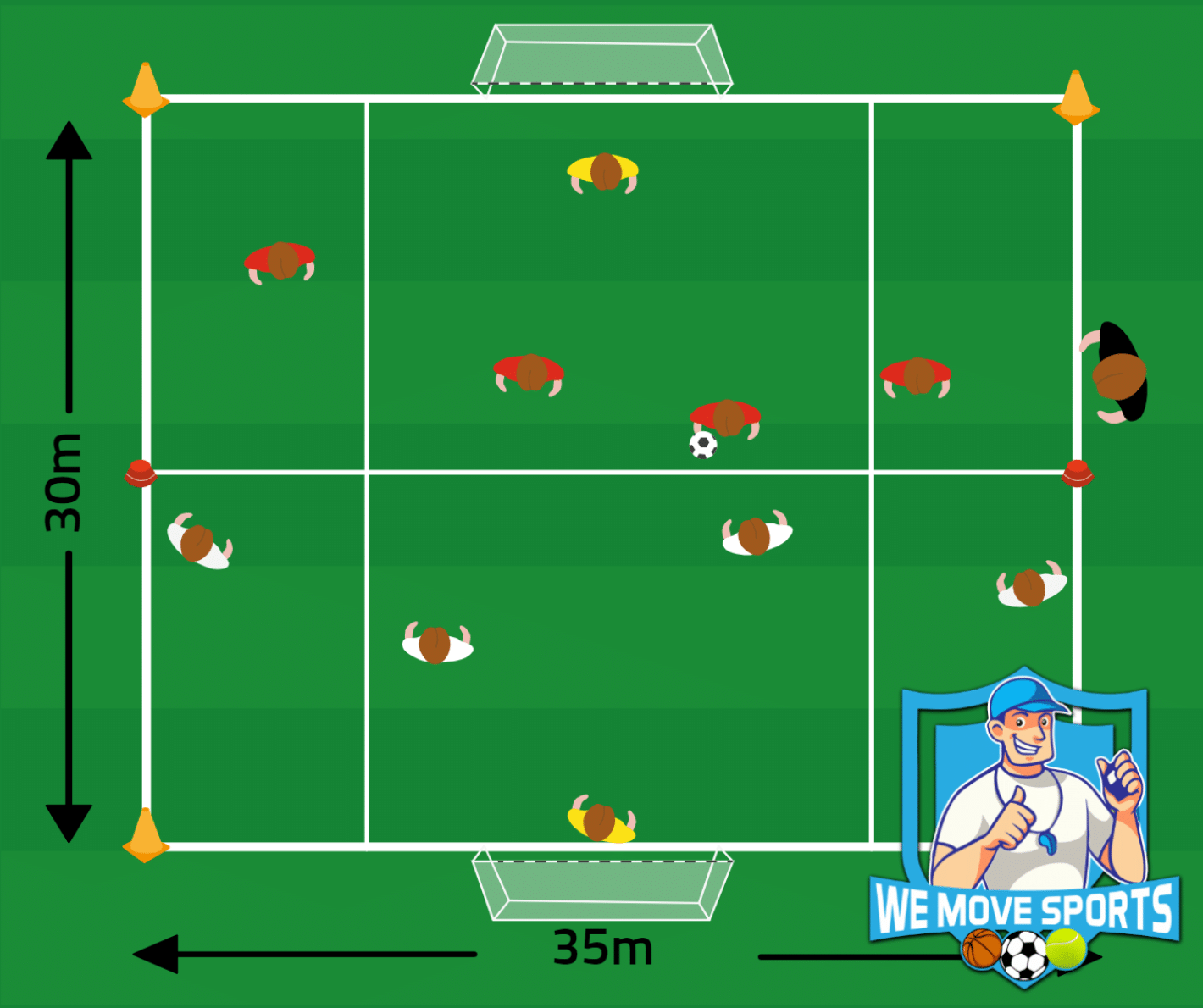 Voetbal oefeningen onder 14