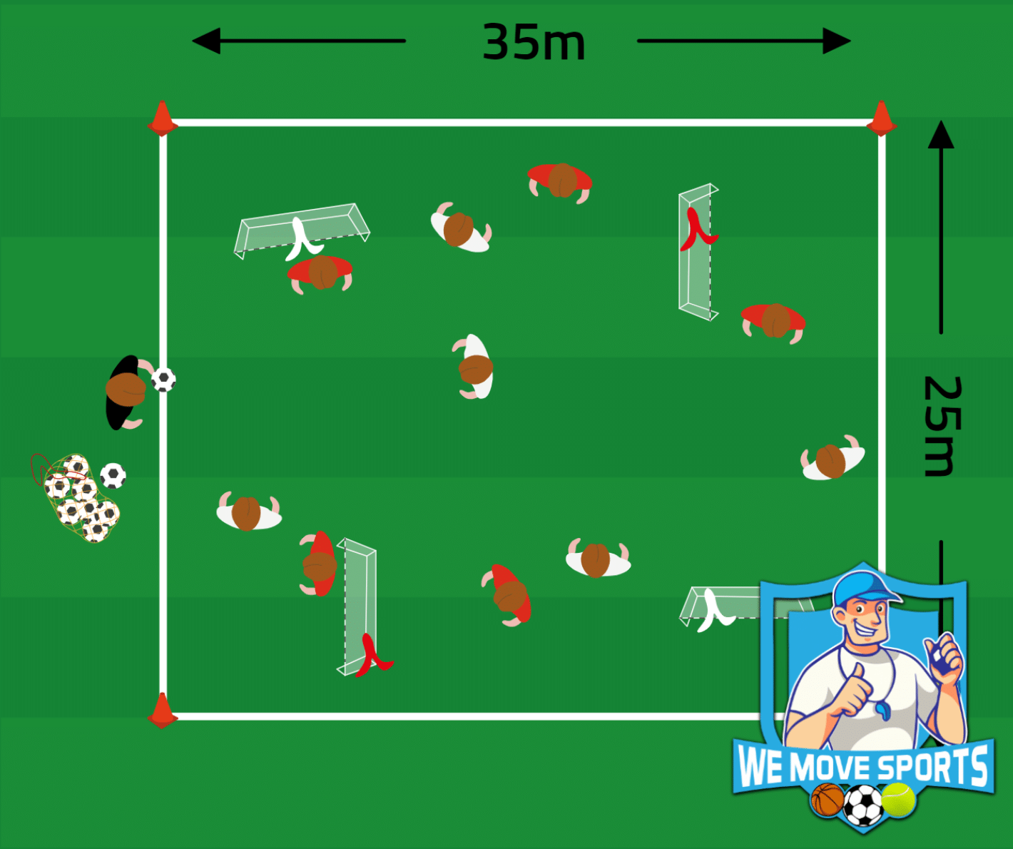 5 tegen 5 voetballen