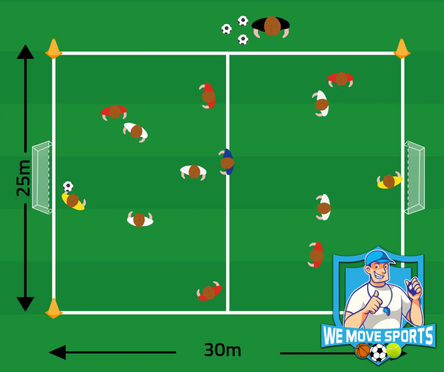 6 tegen 6 voetbal oefeningen