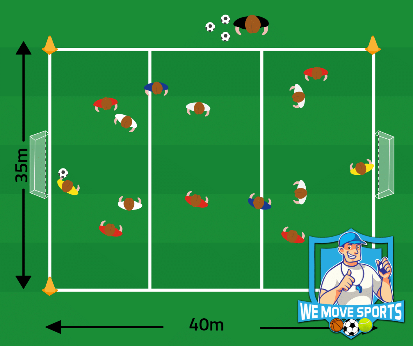 6 tegen 6 voetbal oefeningen