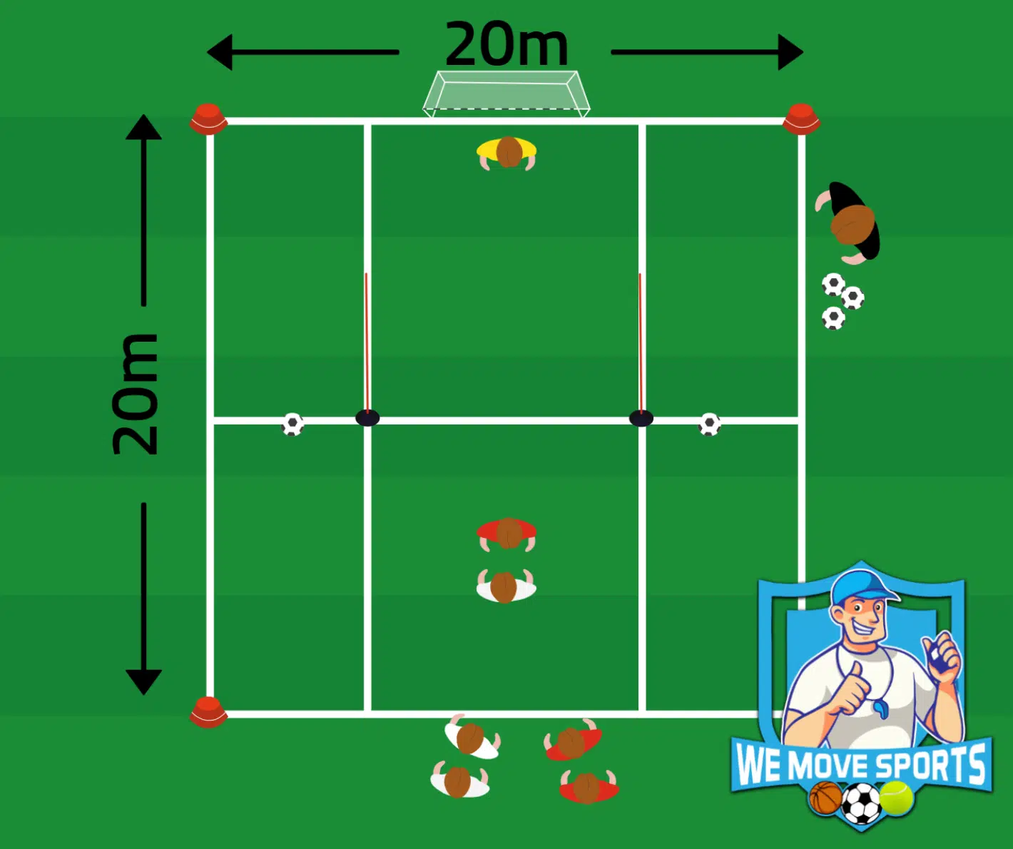 Voetbal oefeningen met keeper