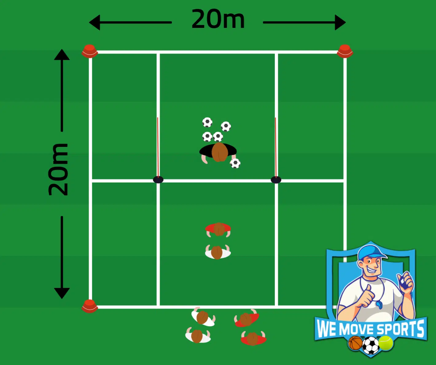1 tegen 1 voetbal oefeningen