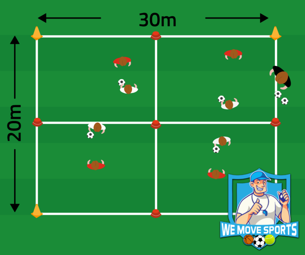 1 tegen 1 voetbal oefeningen