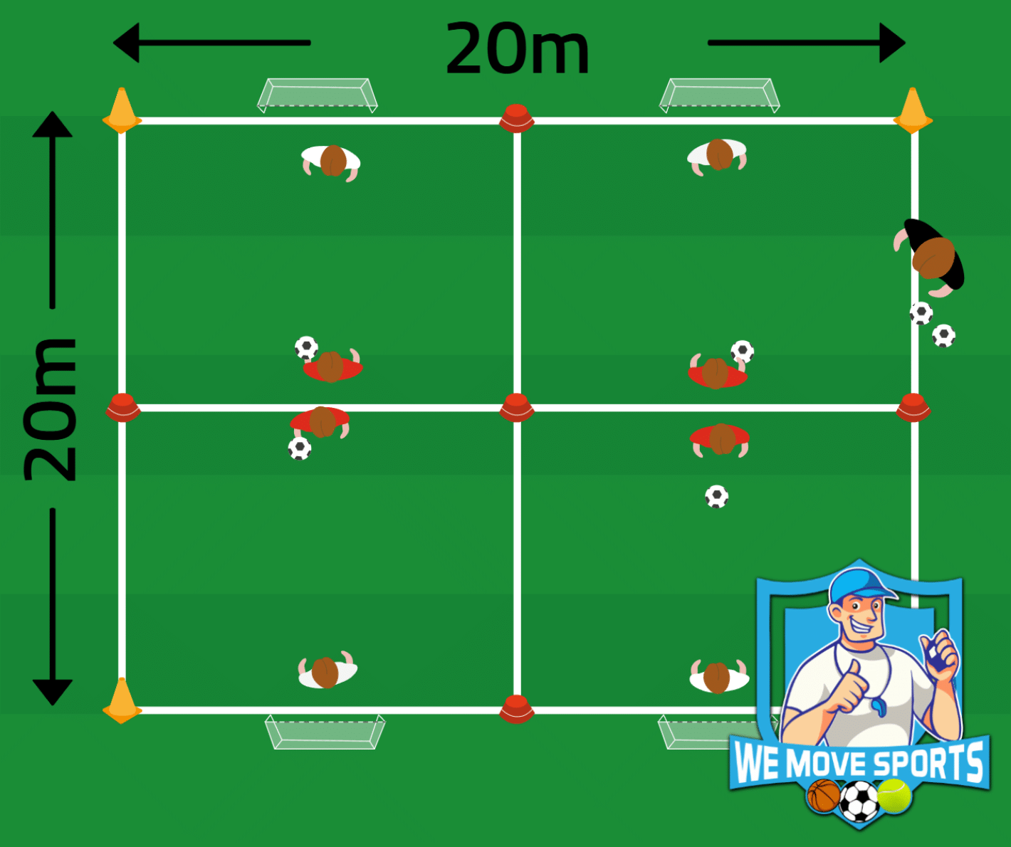 1 tegen 1 voetbal oefeningen