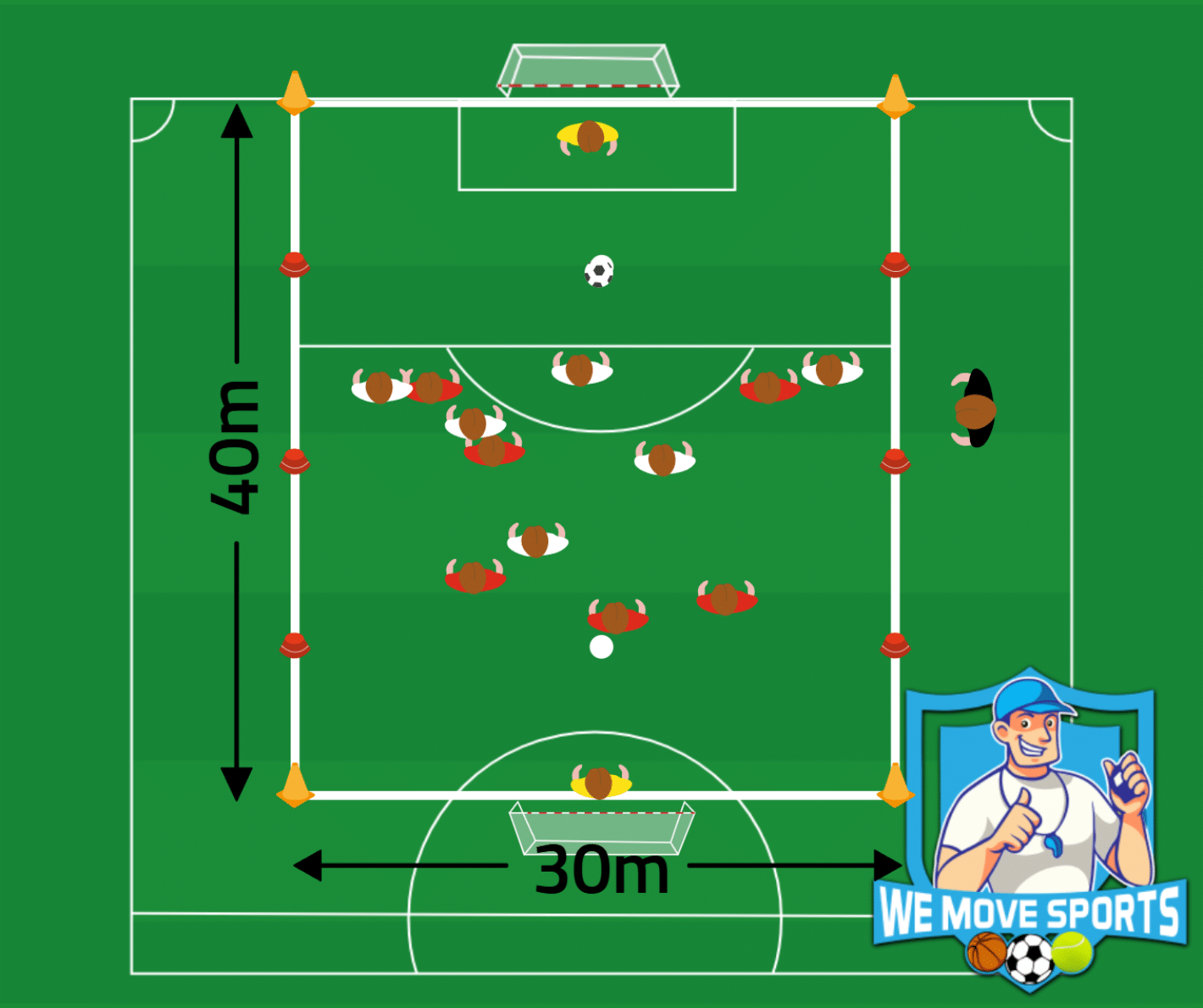 6 tegen 6 voetbal oefeningen