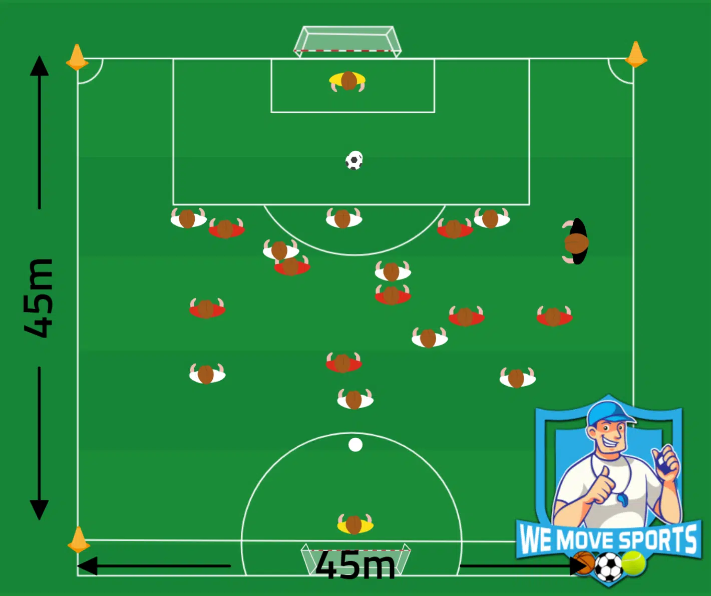 8 tegen 8 voetbal oefeningen