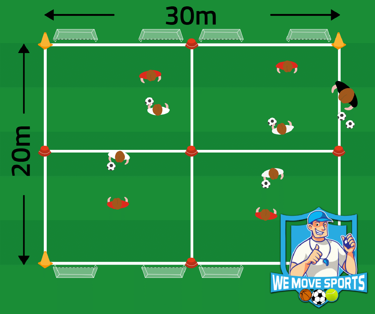 1 tegen 1 voetbal oefening